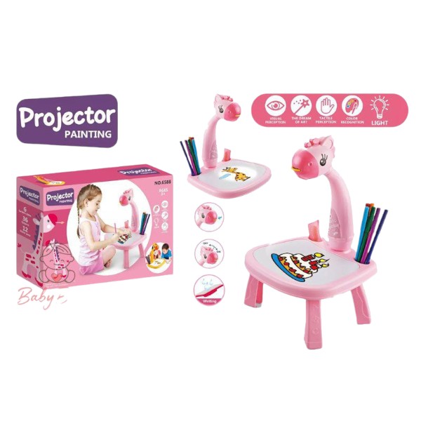 Little Hands Drawing Projector Table for Kids, Trace and Draw Projector Toy with Light