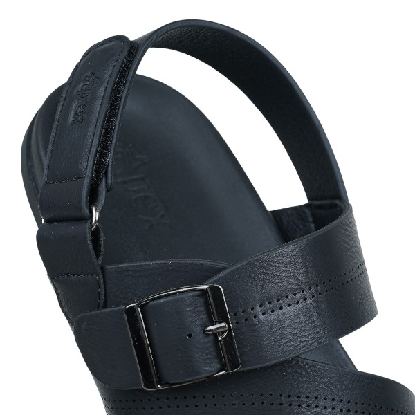 Apex Black Synthetic Sandal For Men