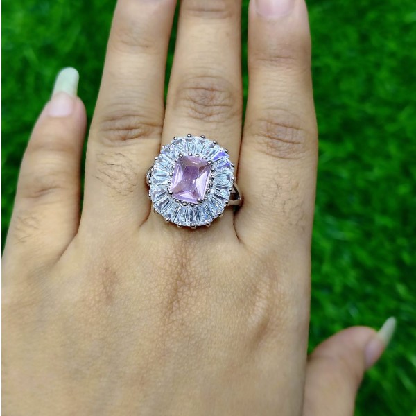Imperial Violet Crystal Statement Ring