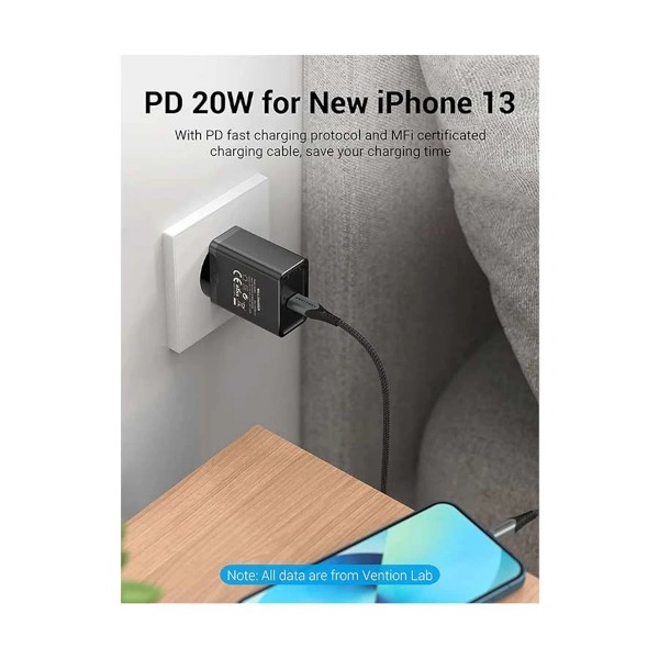 Vention FADB0-EU 1-Port USB-C 20W Black Charger