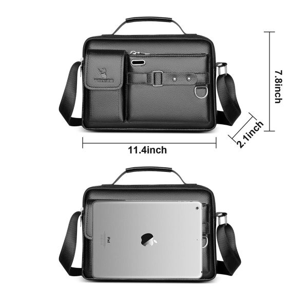Men's Pu Leather Shoulder Bag (Black shape)