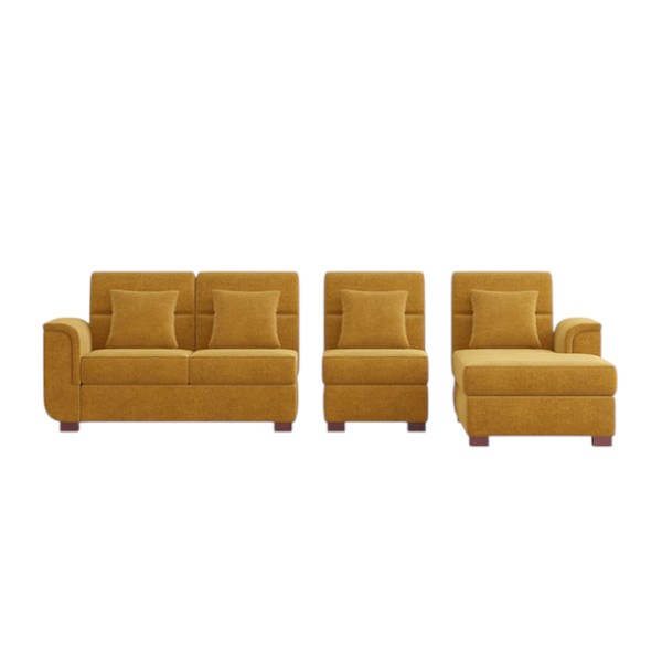 Regal Wooden Double Sofa-PARIS SDC-365-3-1-20 (L SHAPE SOFA SET)-FABRIC-2138