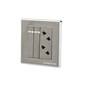 Super Star Ultimate 2 Gang Switch (1 Way) 2 pcs 2 Pin Socket