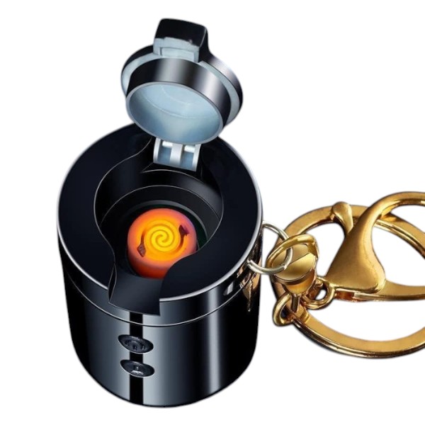 3 in 1 Portable Mini Rechargeable flashlight with lighter key Ring