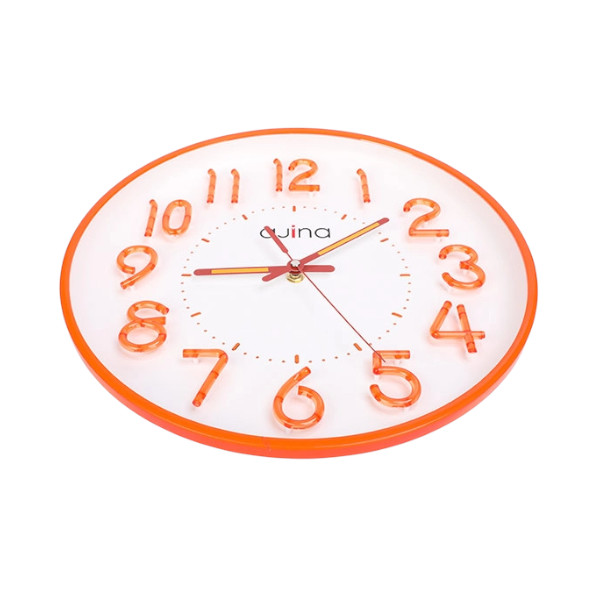 Ajina Maple Digit Round Wall Clock Orange