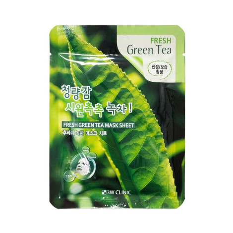 3W Clinic Fresh Green Tea Mask Sheet 23g (Korea)