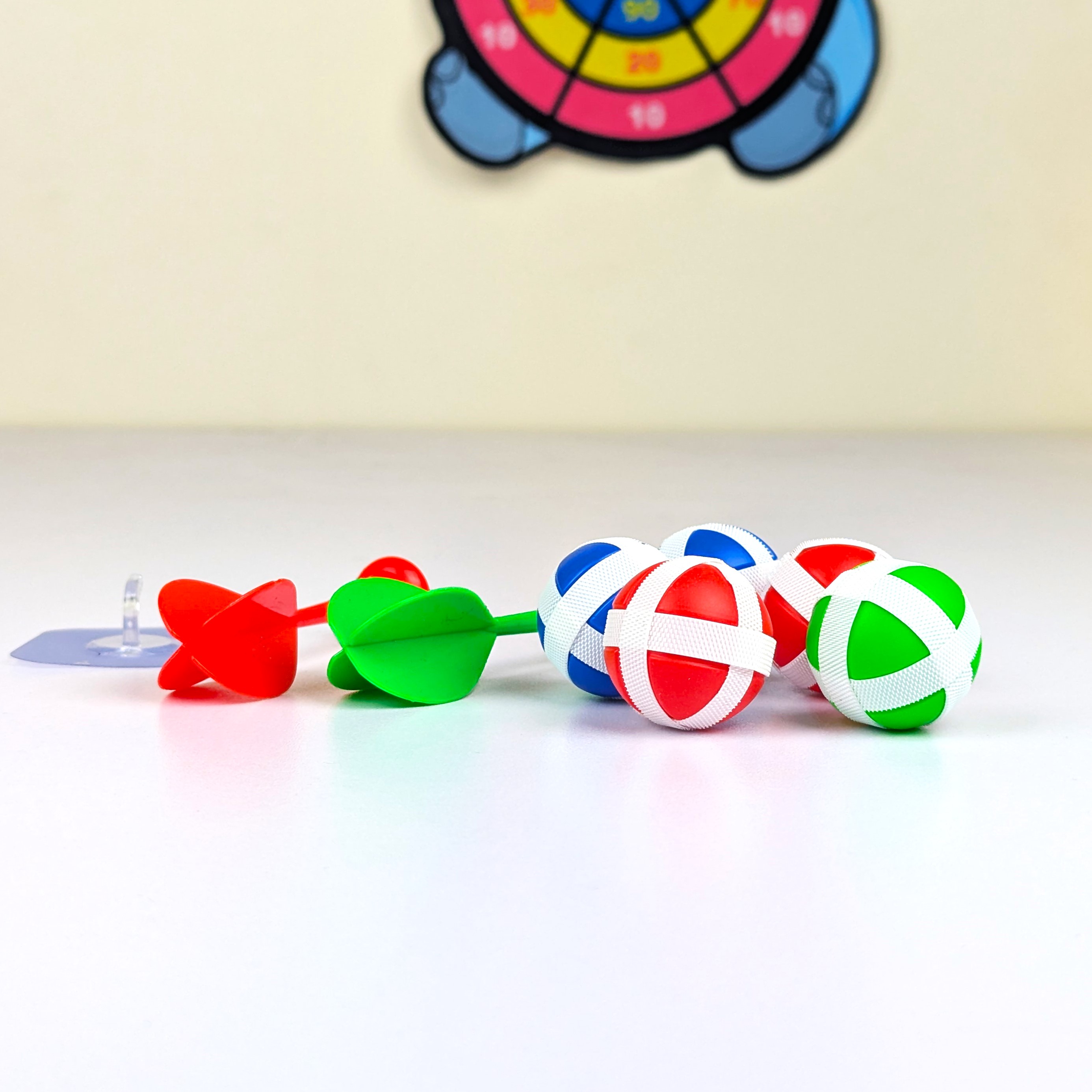Sticky ball dart board toy