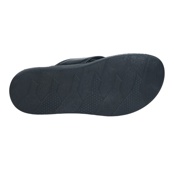 Apex Black Leather Sandal For Men