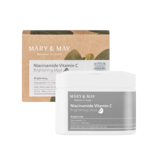 Mary & May Niacinamide Vitamin C Brightening Mask 400g 30 EA (Korea)