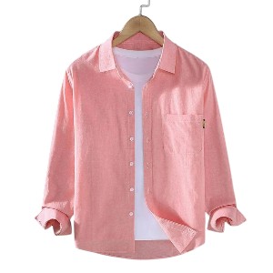 Men's Solid Colour Color Shirt (Lite pink)