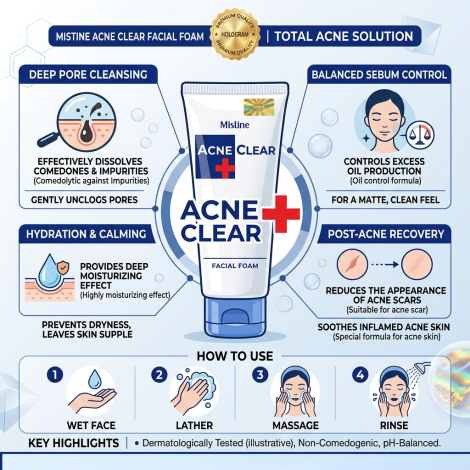 Mistine Acne Clear Facial Foam 85g (Thailand)