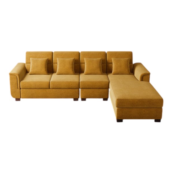 Regal Wooden Double Sofa-PARIS SDC-365-3-1-20 (L SHAPE SOFA SET)-FABRIC-2138