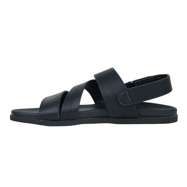 Apex Black Synthetic Sandal For Men