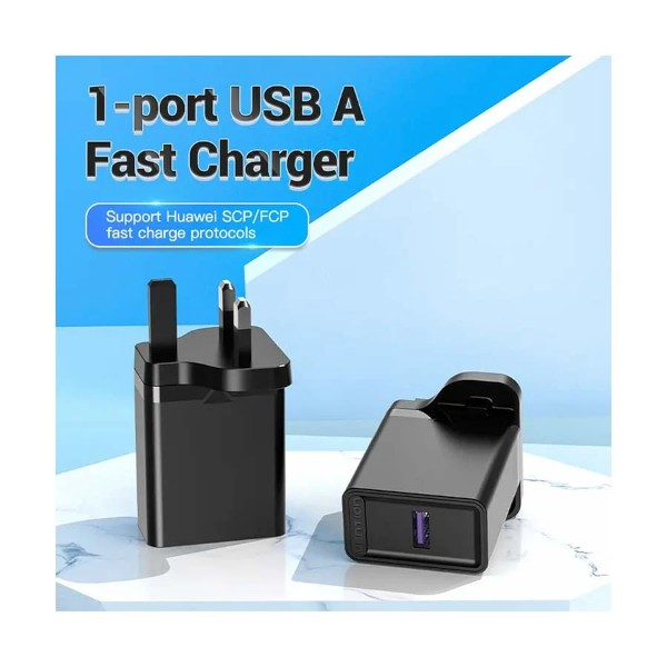 Vention FACB0-UK 1-Port USB 22.5W Black Charger