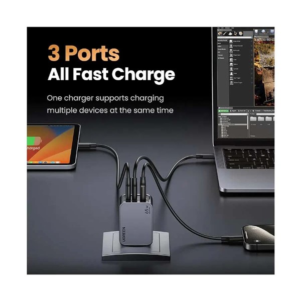 UgreenNexode Pro X755 USB & Dual USB-C 65W GaN Charger (2 Pin, EU)