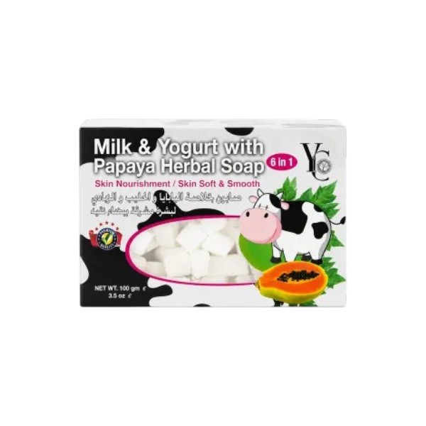 YC Milk &Yogurt With Papaya Herbal 6 in 1 Soap 100g (Thailand)