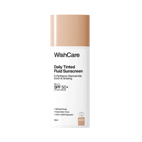 WishCare Daily Tinted Fluid Sunscreen PA++++ SPF 50+ 50ml - L102 (India)