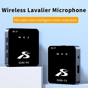 SX85 Dual Wireless Microphone for PC, DSLR Camera, iPhone & Type-C Android Devices