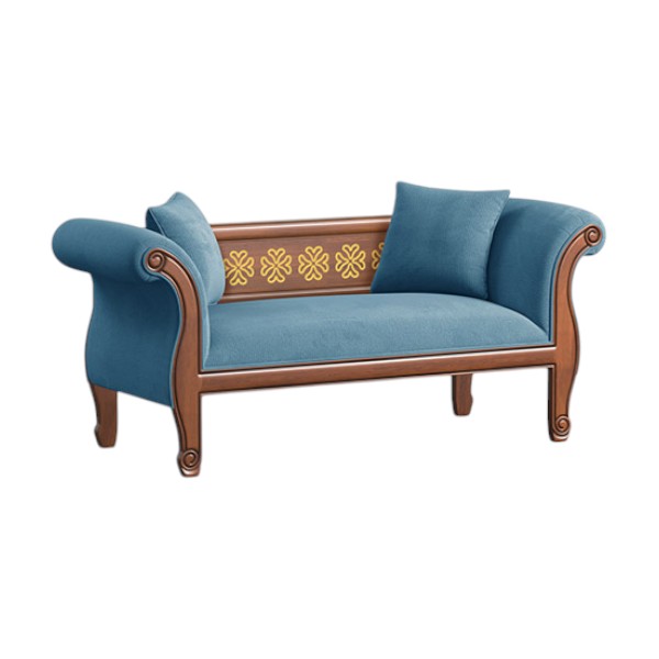 Regal WOODEN SOFA- FRANCISCO Wooden Double Sofa-SDC-375-3-1-20(Fabric-2159)
