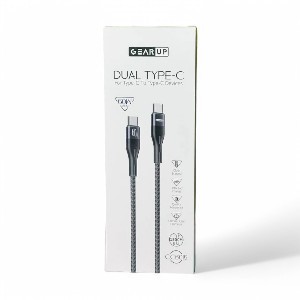 GearUP CC6015 Type-C to C 60W PD Fast Charging & Data Cable – 1.5m
