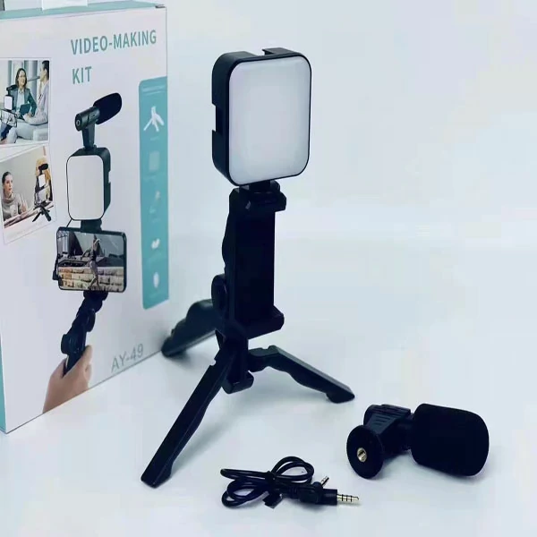 AY-49 remote control Video Kits Microphone LED Fill Light Mini Tripod