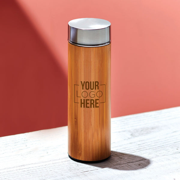 500ml Bamboo Thermos Stainless Steel Water Vacuum Portable Bottle