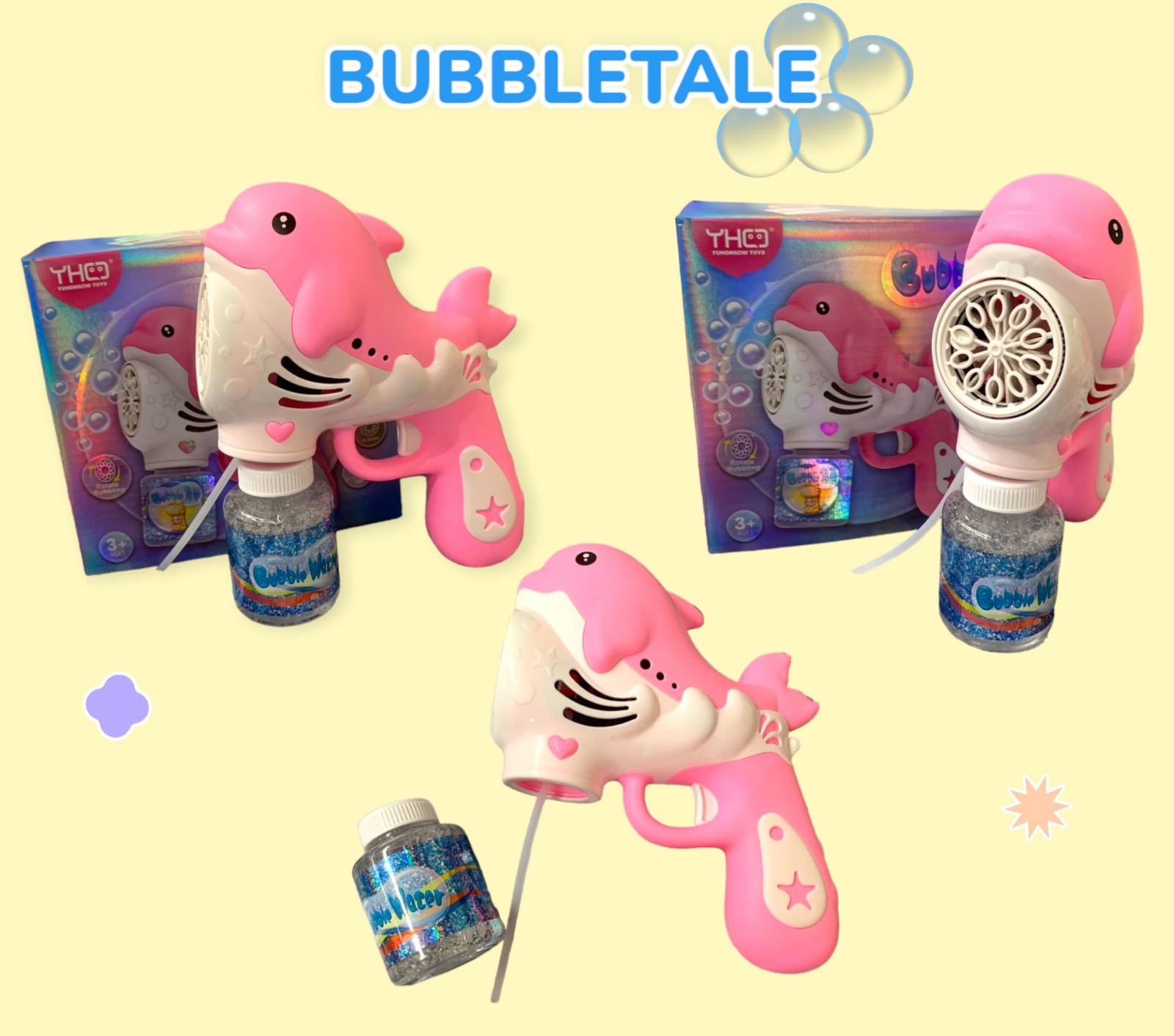 Yuhongchi bubble Tale-Dolphin Bubble Guns for Kids