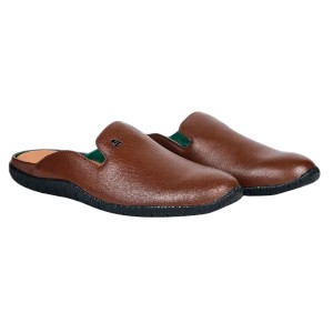 Apex Brown Leather Mule Sandal For Men