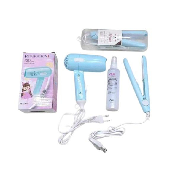 Mini hair dryer and Mini hair straightener Combo
