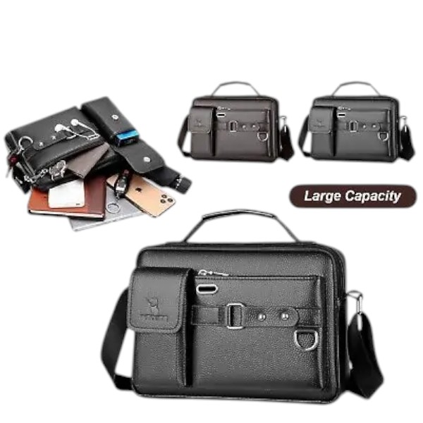 Men's Pu Leather Shoulder Bag (Black shape)