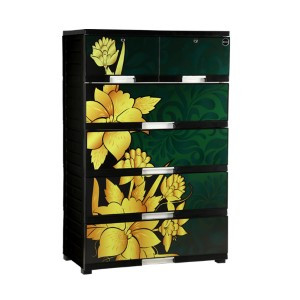 Premio Platinum Wardrobe- 5 Drawer Cosmic-White Black