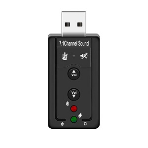 Mini USB 2.0 3D Virtual 480Mbps External 7.1 Channel Audio Sound Card Adapter- black