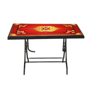 Deco Table 4 Seat S/L Print Maroon Black