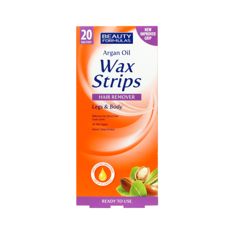 Beauty Formulas Argan Oil Leg & Body Wax Strips 20Pcs (Spain)