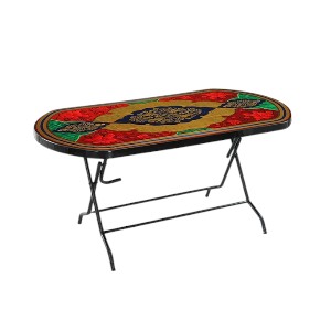 Dining Table 6 Seat Semi Oval S/L P Rex Gold-Black