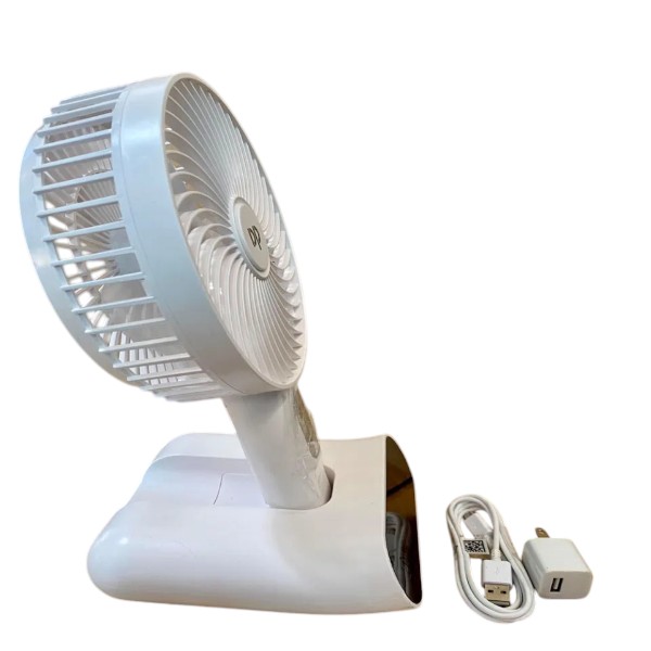DP 7624 Rechargeable Portable USB Table Fan with Built-in LED Light