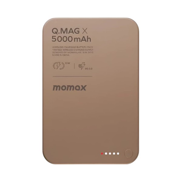 Momax Q.Mag X Magnetic Wireless Power Bank 5000mAh – Golden