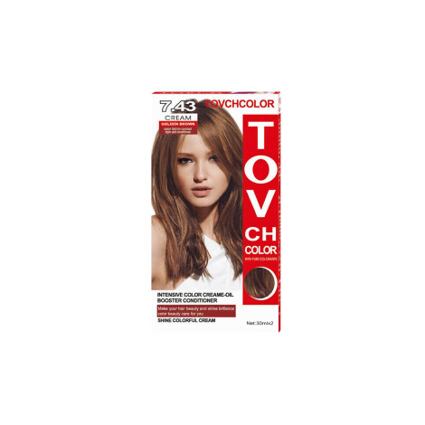 Tovch Hair color 30ml*2 - 7.43 Golden Brown (China)