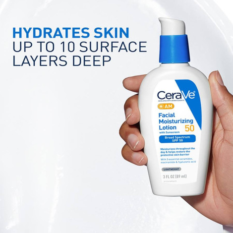 CeraVe AM Facial Moisturizing Lotion with Sunscreen SPF 50 89ml (USA)