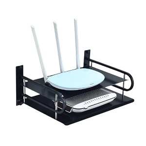 Black Metal Wireless Wifi Router Storage Box