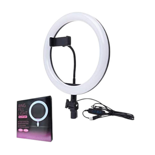 6 Ft Tripod Stand + 10″ Ring Light + K8 Wireless Microphone