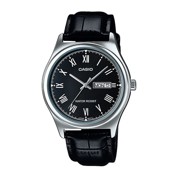 Casio MTP-V006L-1BUDF Day Date Belt Black Dial Men's Watch