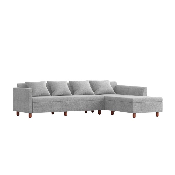 Regal Wooden 5 Seater Sofa-IMPERIAL IMPERIAL-SDC-355-3-1-20(5 SEATER L SHP)FABRIC-2123