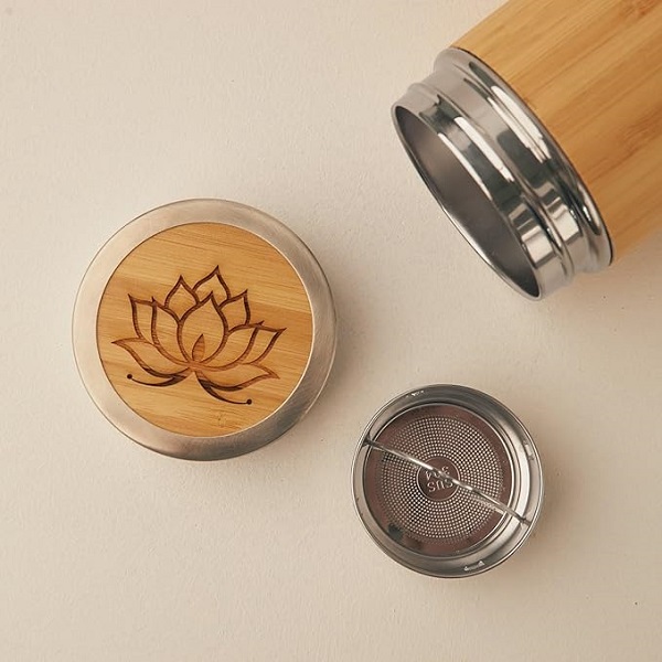 500ml Bamboo Thermos Stainless Steel Water Vacuum Portable Bottle