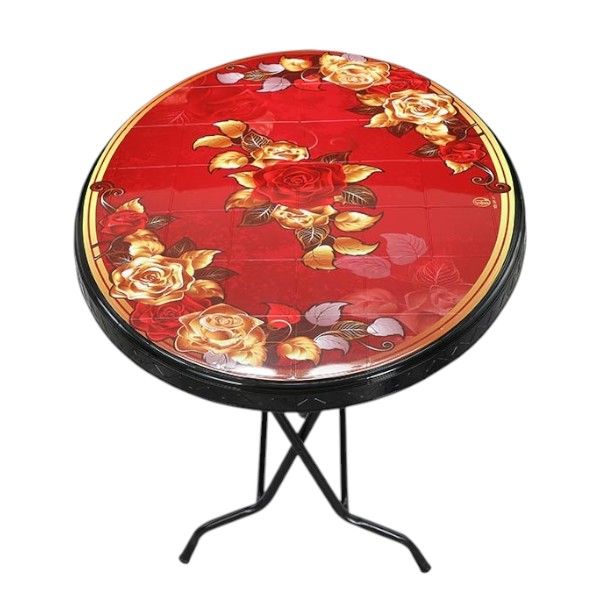 Dining Table 6 Seat Oval S/L Print Smoke-Black