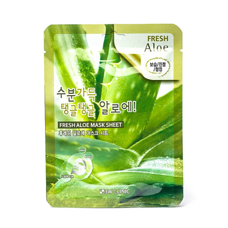 3W Clinic Fresh Aloe Mask Sheet 23g (Korea)