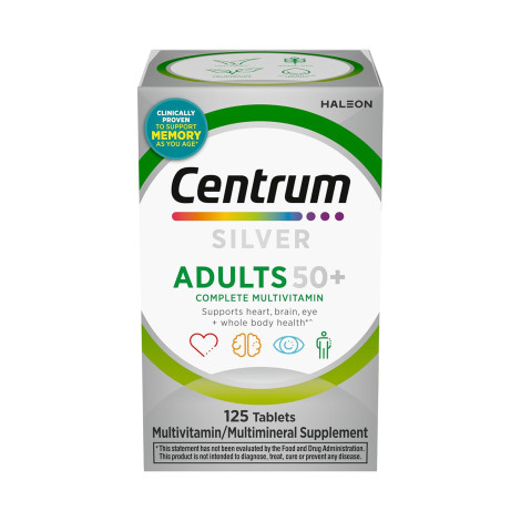 Centrum Silver Adults 50 +Complete Multivitamin/Multimineral Supplement 125 Tablets (USA)