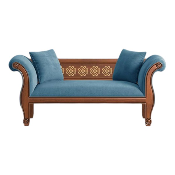 Regal WOODEN SOFA- FRANCISCO Wooden Double Sofa-SDC-375-3-1-20(Fabric-2159)