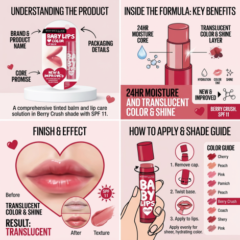 Maybelline Baby Lips Color Lip Balm SPF11 - Berry Crush (India)