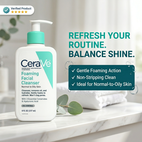 CeraVe Foaming Cleanser For Normal To Oily Skin 237ml (USA)